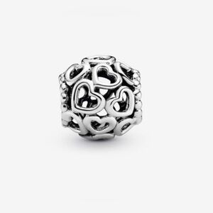 Authentic Pandora ‘Hearts All Over’ Openwork S925 Sterling Silver Charm
